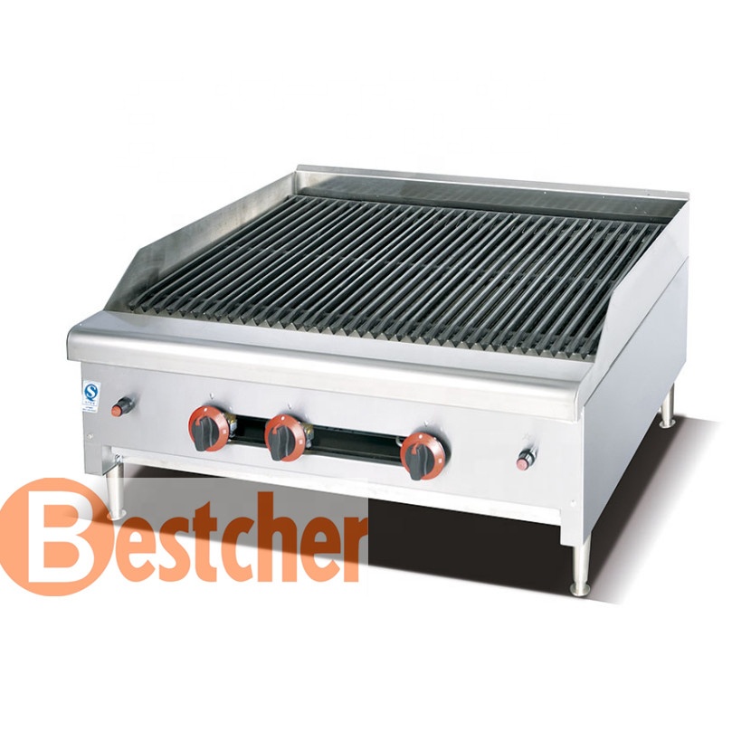Оборудование для кейтеринга BESTCHER, газовая Лавовая решетка, 3 горелки, чугунная горелка, CE ,ROHS,IEC, SAA