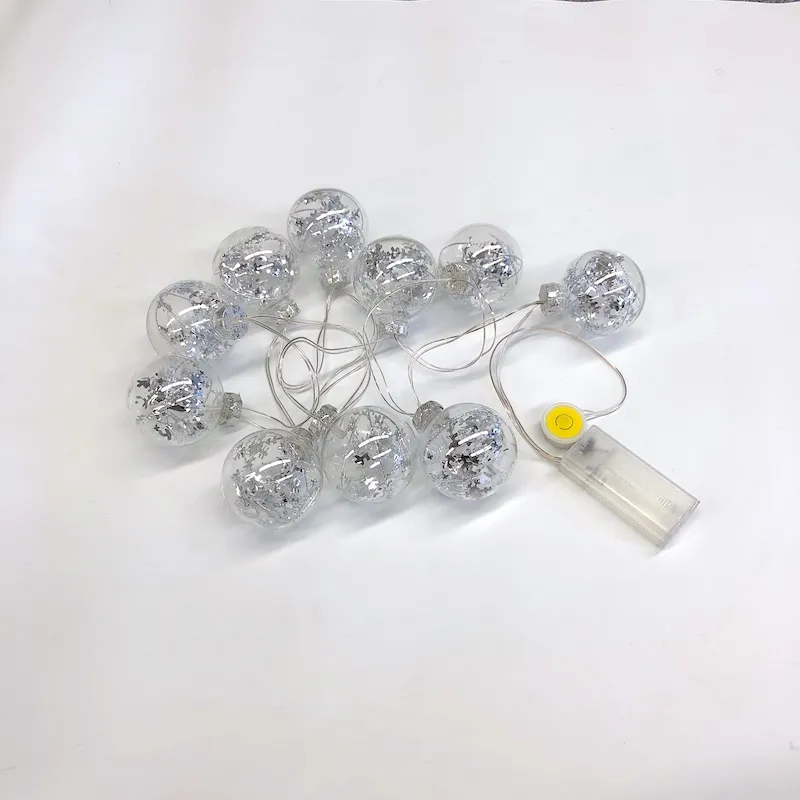 Wholesale Xmas Decoration 10 Lamp Balls Clear Plastic Christmas Led Light String Ball