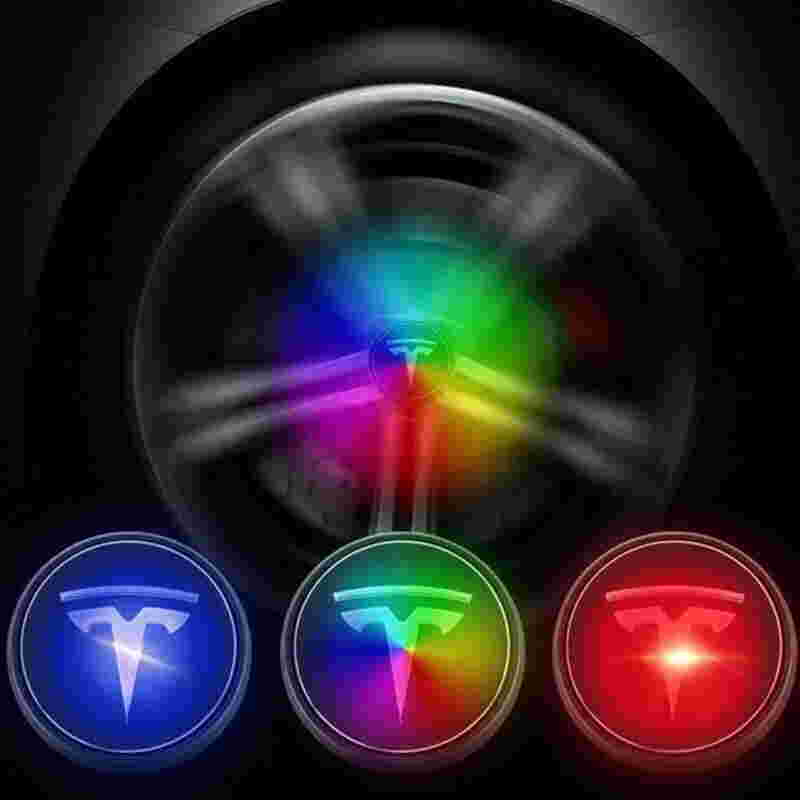 4 шт., колпачки для автомобильных колес Te sla Logo RGB