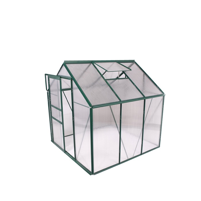 FM mini low cost garden greenhouses with metal aluminium frame