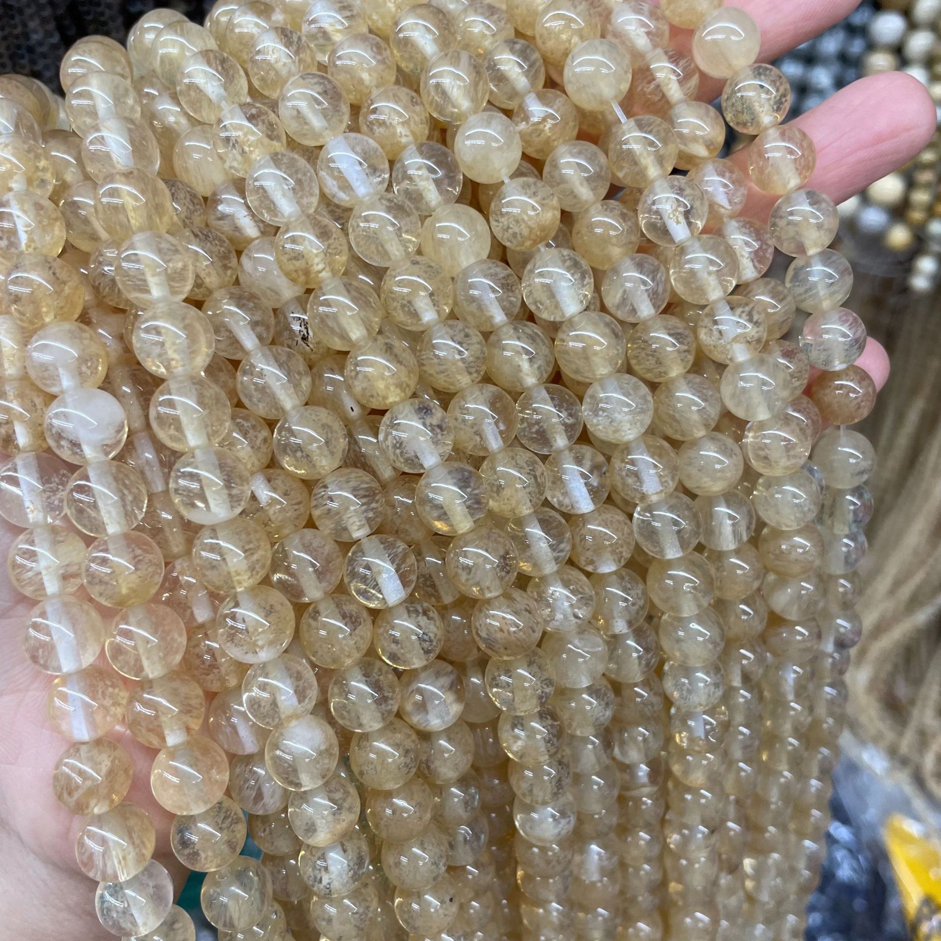 Factory Supply Tea Color Crystal Stone Beads 4-12mm Stone Beads Bulk Loose Stone Beads For Bracelets DIY