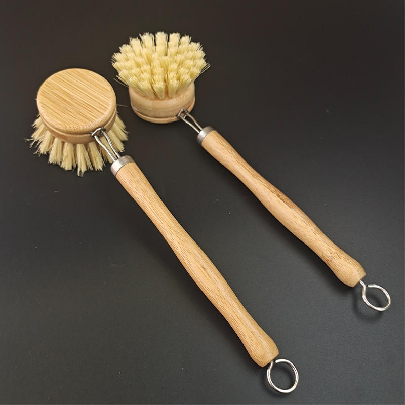 Eco Friendly Natural Wooden Wood Bamboo fiber Pot Pan Cup Dish Bottle Kitchen Cleaning Brush set