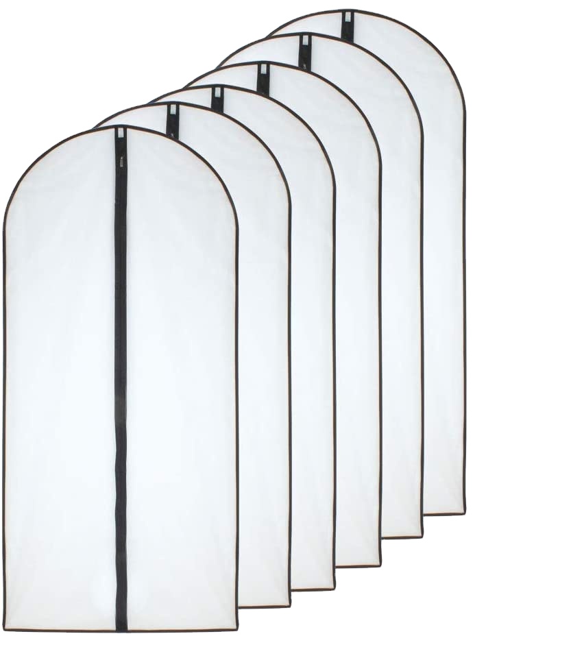 Hanging Garment Bag Lightweight Clear Full Zipper Suit Bags PEVA Moth-Proof Breathable Dust Cover for Closet Clothes