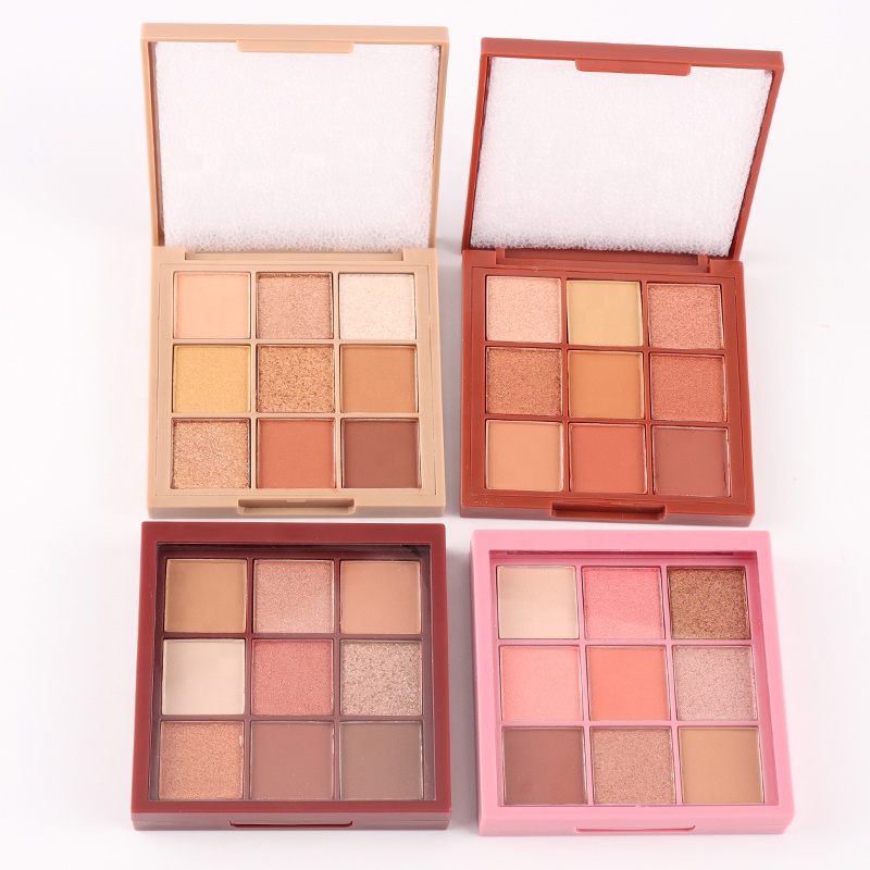 Wholesale Shimmer Shiny Makeup Eyeshadow Palette Vegan 9 Colors Glitter High Pigmented Eye Shadow Private Label