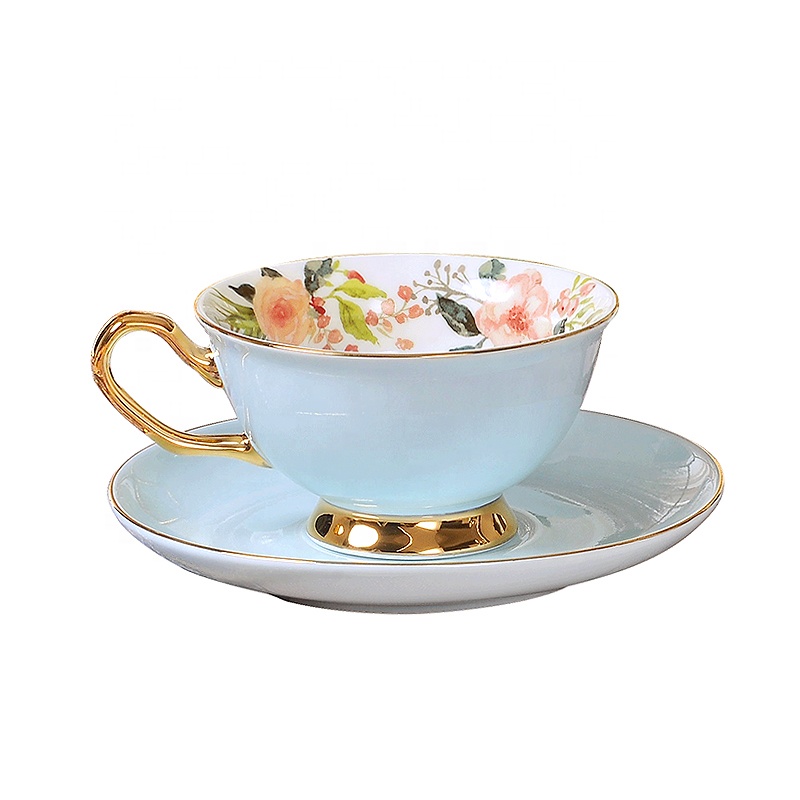 English Pastoral Style Afternoon Tea Set Ceramic European Style Small Luxury Coffee Cup Black Tea Flower Teacup Set