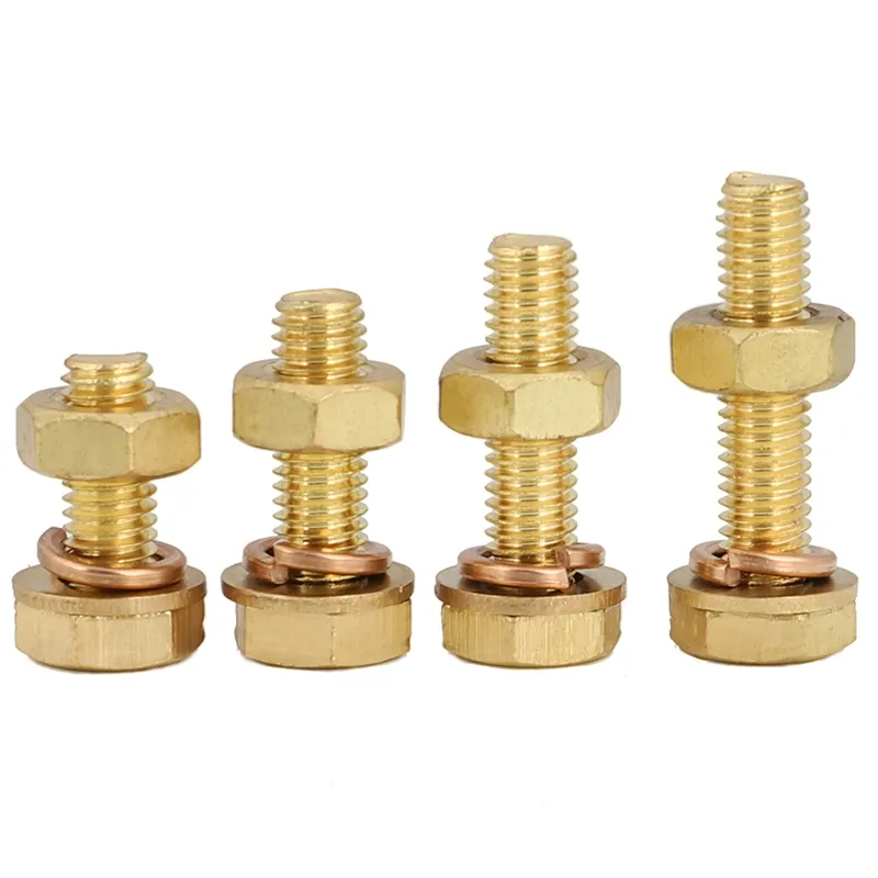 High Quality Brass Bolt Copper Bolts and Nuts Brass Hex Head Bolts and Nuts DIN933 DIN931