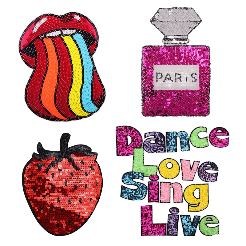 2021 Beaded embroidery cloth patch manufacturer custom fashion cartoon sequins embroidered patch