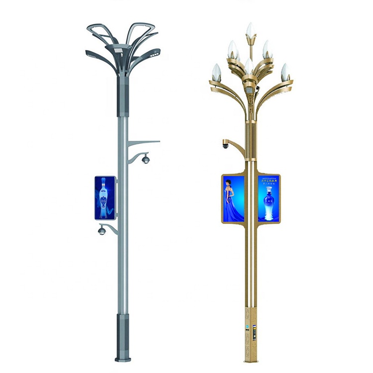 PrivaLED wireless 4G wifi waterproof P2.5 P3 P4 outdoor double sides advertising led display light pole smd led display