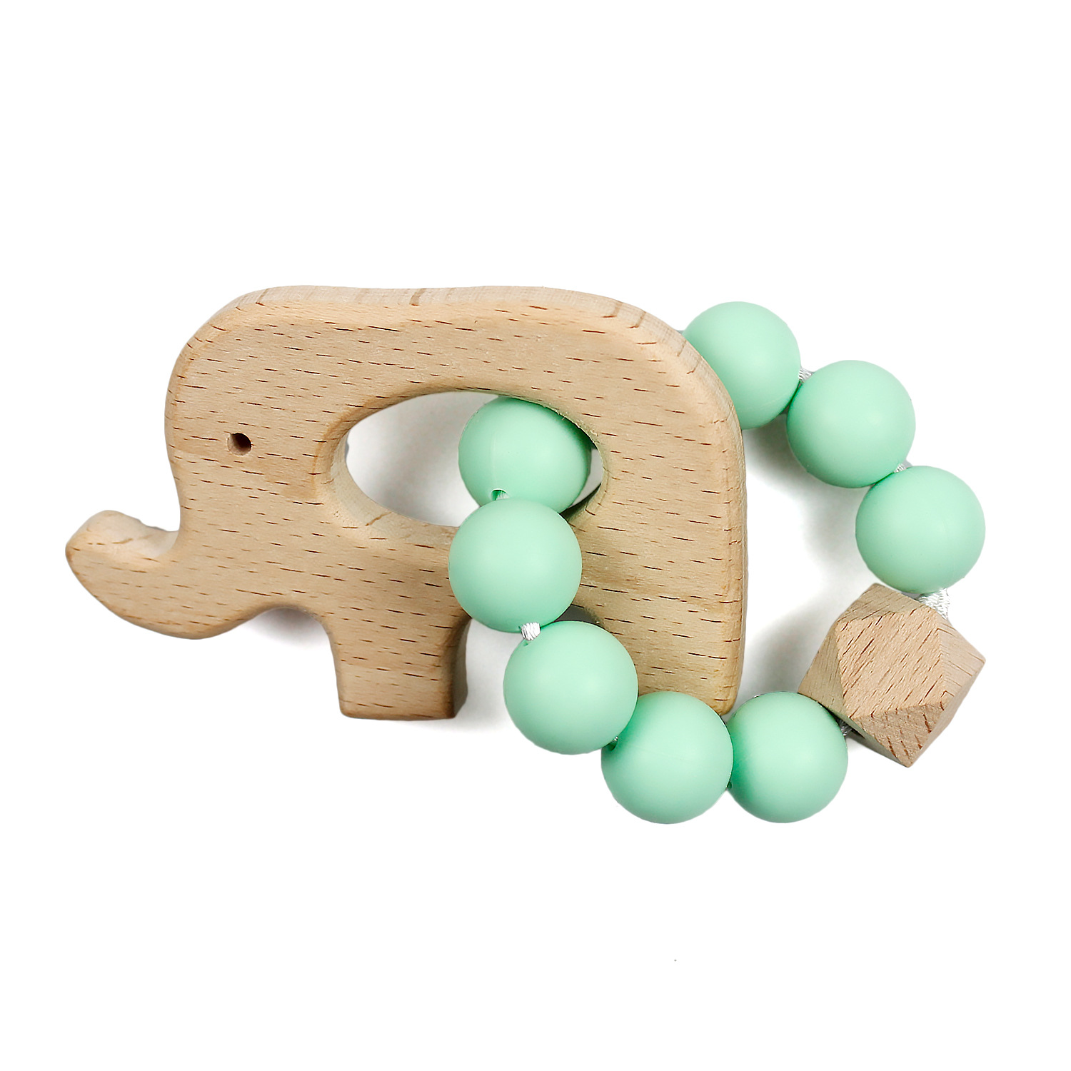 New Bear Elephant Bunny Animal Rattle Pacifier Silicone Teether Bracelet Toys For Baby