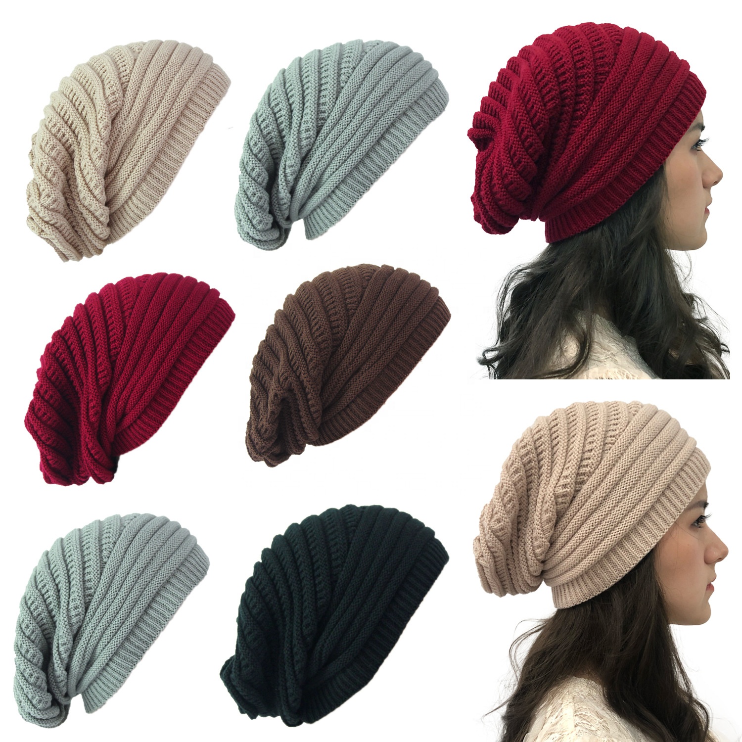 2021 Fall Fashion Outdoor Thermal Korean Style Bonnets Knitting Yarn Beanie Hats for Women Men Winter Hat