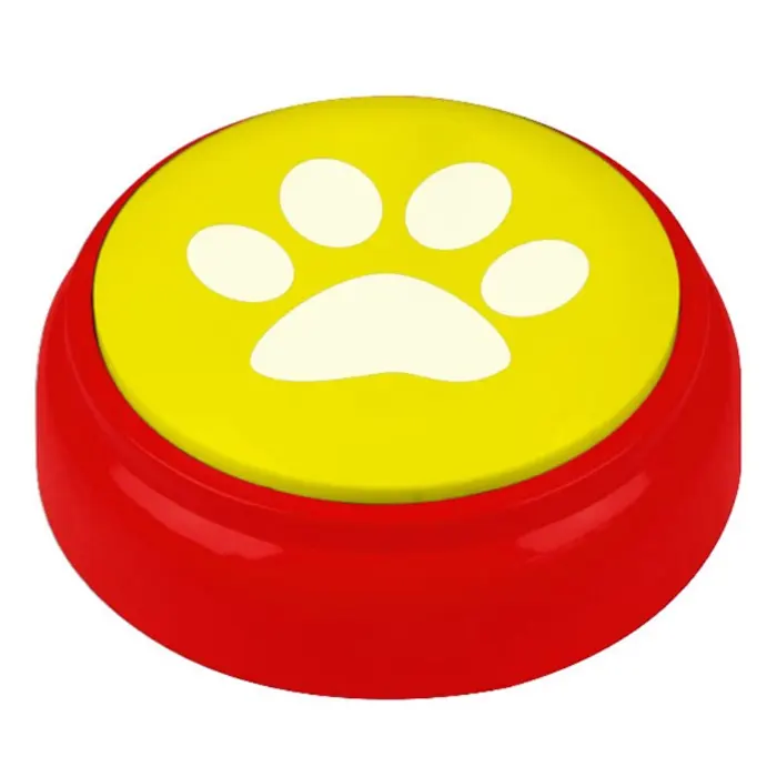 Custom Easy buzzer, dog training Custom the Sound and Printing, Sound Recordable Button for Dogs, Teach Your Dog to Talk (4Pack)