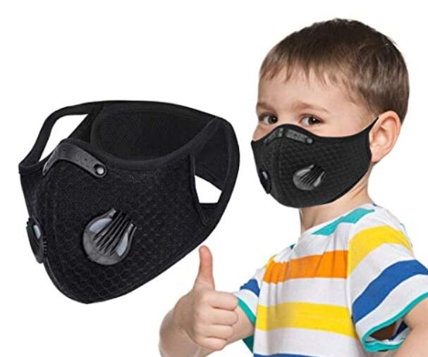 5-13Age детская рот maskes с дыхательным клапаном многофункциональный спорта на открытом воздухе стирать неоднократно фильтры для лица против пыли maskes