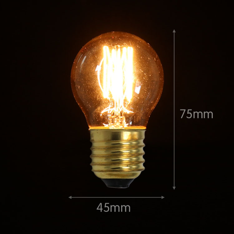 Винтажная лампа Эдисона E26 110V 40W G45