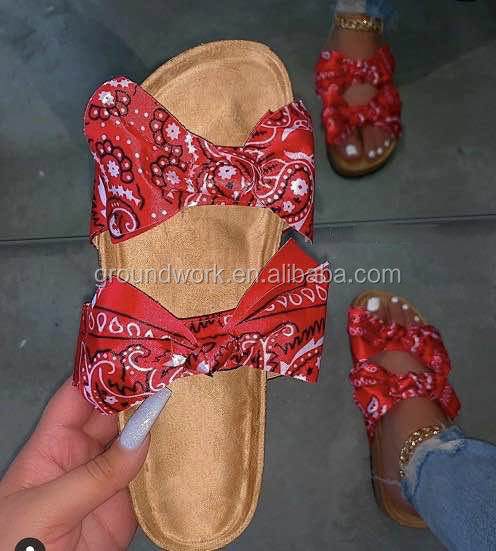 GW New Model Thick Bottom Bow Satin Fish and Insect Slippers Female women's slipper for women ladies slippers sandle for girl