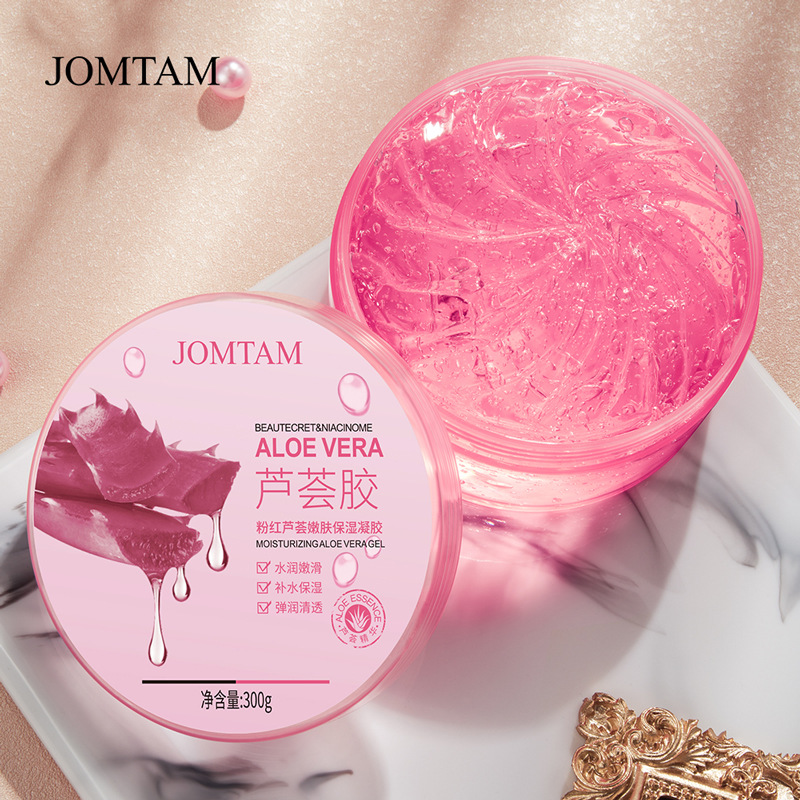 Wholesale OEM Private Label 300ml Bulk 100 Natural Pure 100% Moisturizing Smoothing Organic Rose Pink Aloe Vera Gel for Face