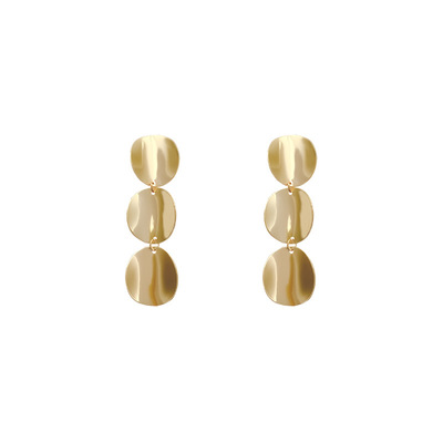 S925 silver needle female Design Earrings personalized Earrings European and American exaggerated sequins Circle Earrings