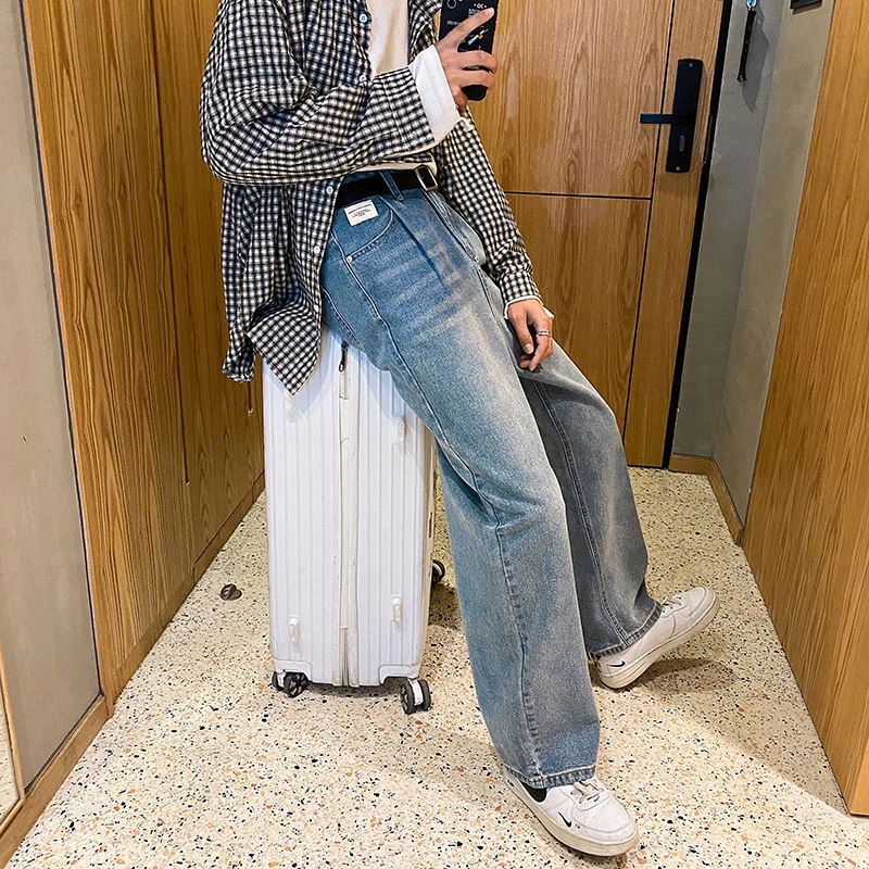 Wholesale Latest Jean Trousers Sexy Latex Stretch Light Denim Wide Men'S Hip Hop Cargo Pants