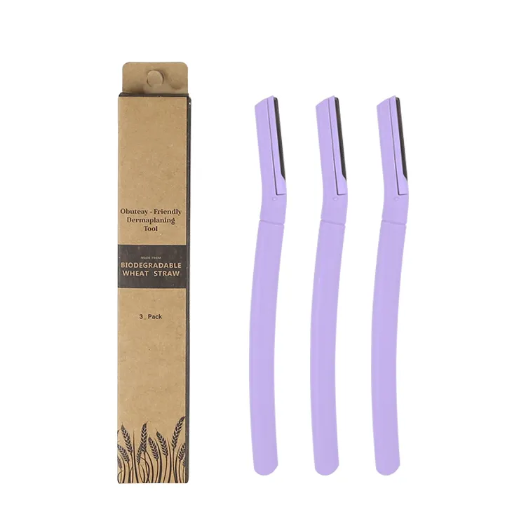 Exfoliation Tool For Face Purple Color Eco- Friendly Eyebrow Razor Trimmer Women Facial Hair Removal Derma Razor Blade