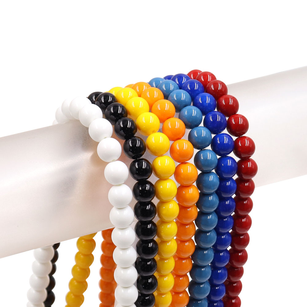 stock for sale 10mm non trace glass bead with drilled hole color beads for bracelets and jewelry making