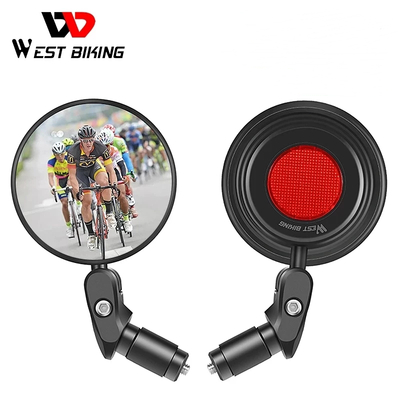 WEST BIKING Sport Universal Bicycle Bike Rear View Handlebar Mirrors for Handlebar Motorcycle Cycling Frame Rear View Mirror