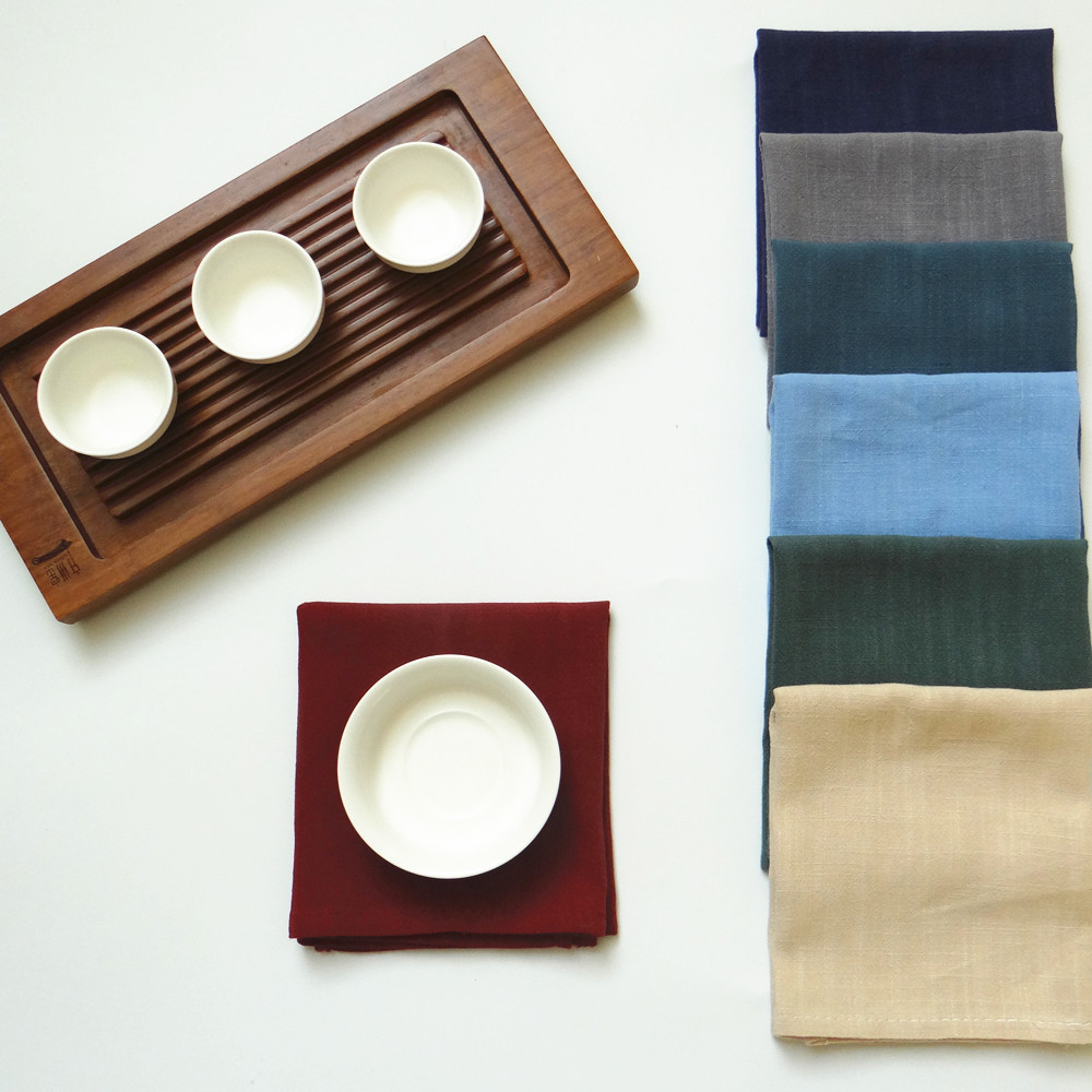 100% Natural Color Flax linen Table Napkins Decor Cotton Gauze Napkin
