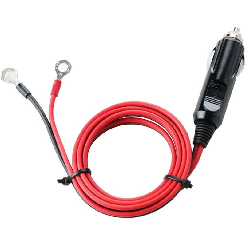 12V 24V тяжелый мужской разъем прикуривателя адаптер питания волоконно оптический кабель для автомобиля Инвертор воздушный насос с защитой от повреждений и кольцом терминал