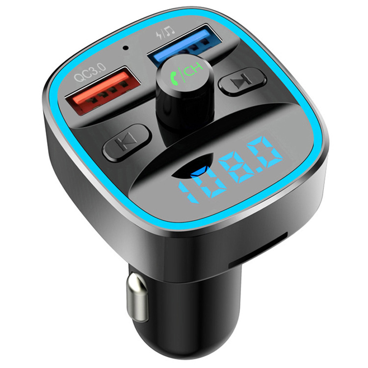 Автомобильное зарядное устройство с двумя USB-портами 3,0 А, mp3-аудио плеер, FM-передатчик, громкая связь, Aux модулятор, зарядное устройство для смартфона