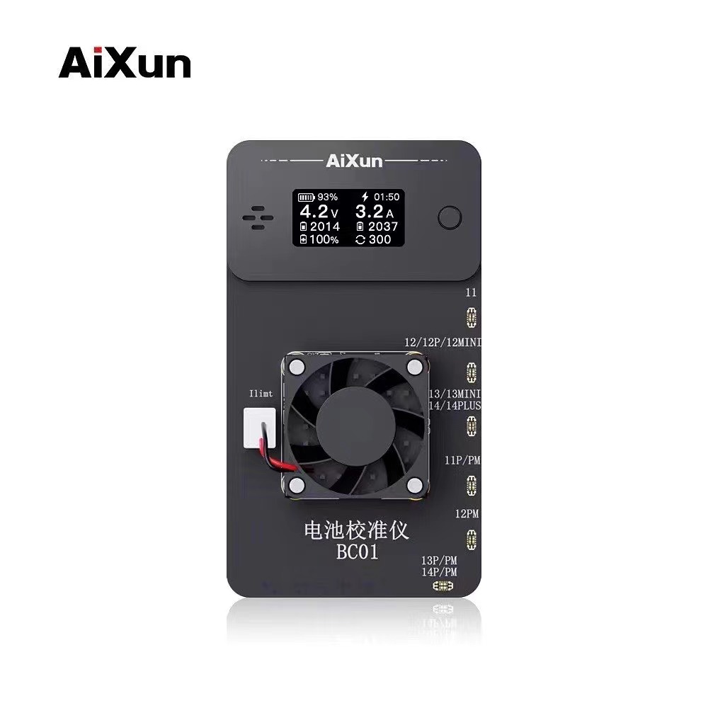 Калибратор аккумулятора AiXun BC01 для iPhone серии 11-14, зарядка и разрядка аккумулятора, Круглый Цикл, здоровье, поднимается до 100%, тестовые инструменты