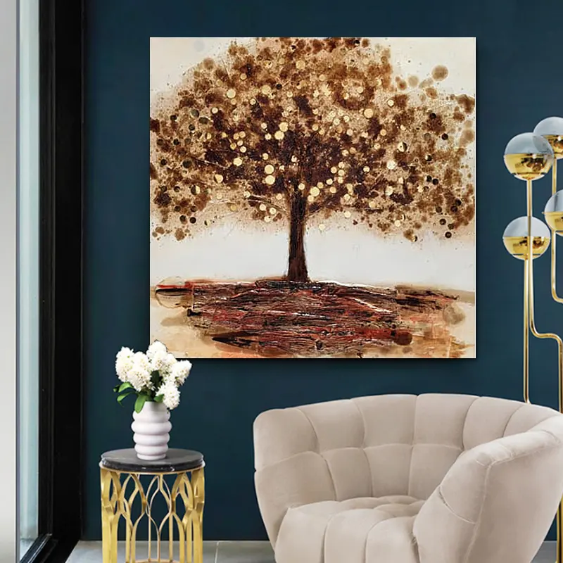 Abstract Wall Painting Design Art Painting Abstract Trees Hand Painted Oil Paint Wall Art Picture Tree Of Life Painting Canvas Modern Home Decoration