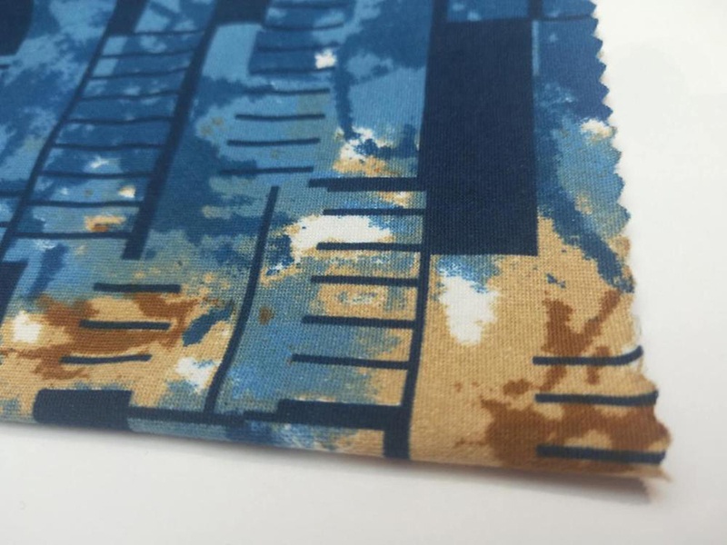 DTY brushed poly spandex stretch jersey knit fabric with screen printing