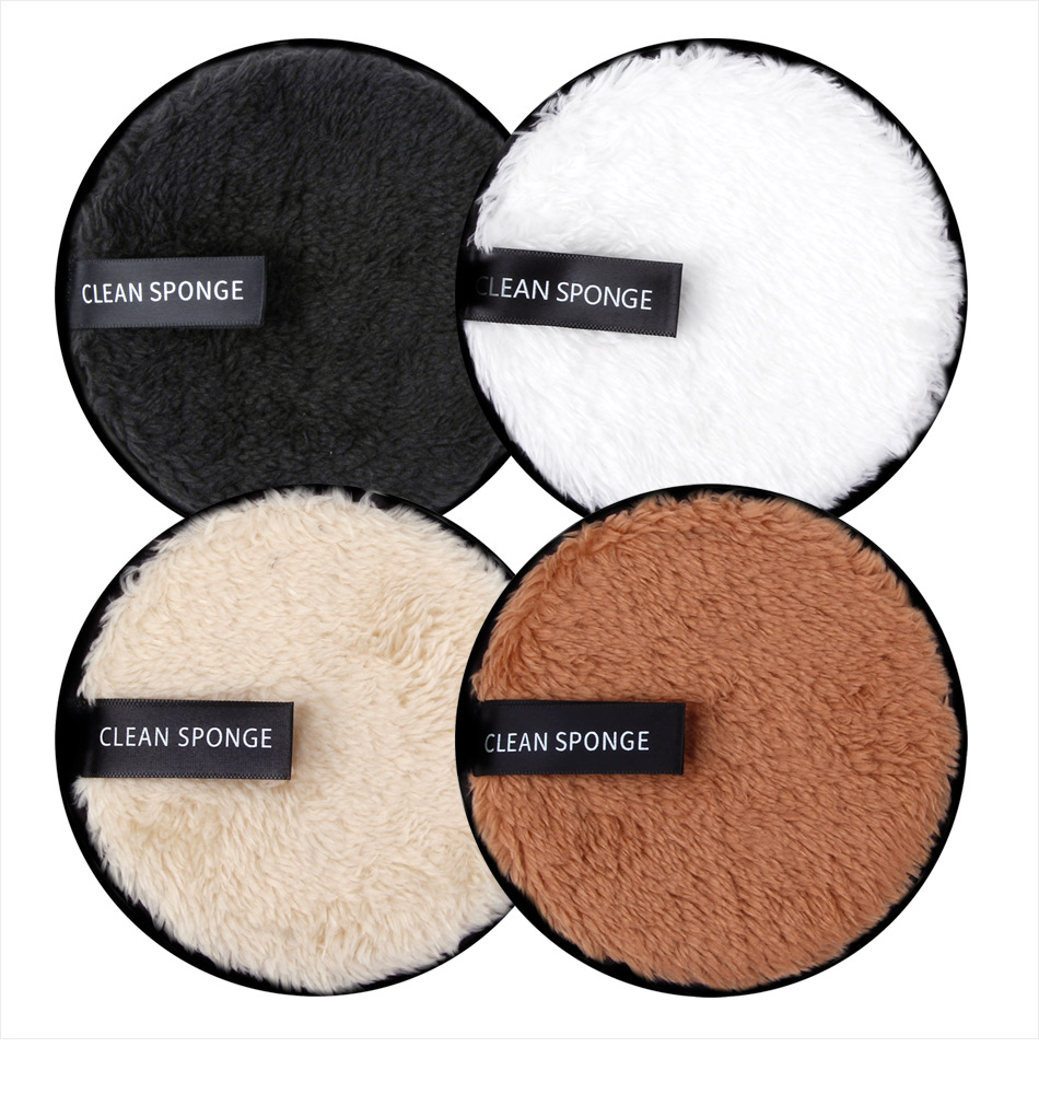 Organic Eco Friendly Black Micro Fiber Eye Face Reusable Washable Makeup Make-Up Removal Pads With Single Pack