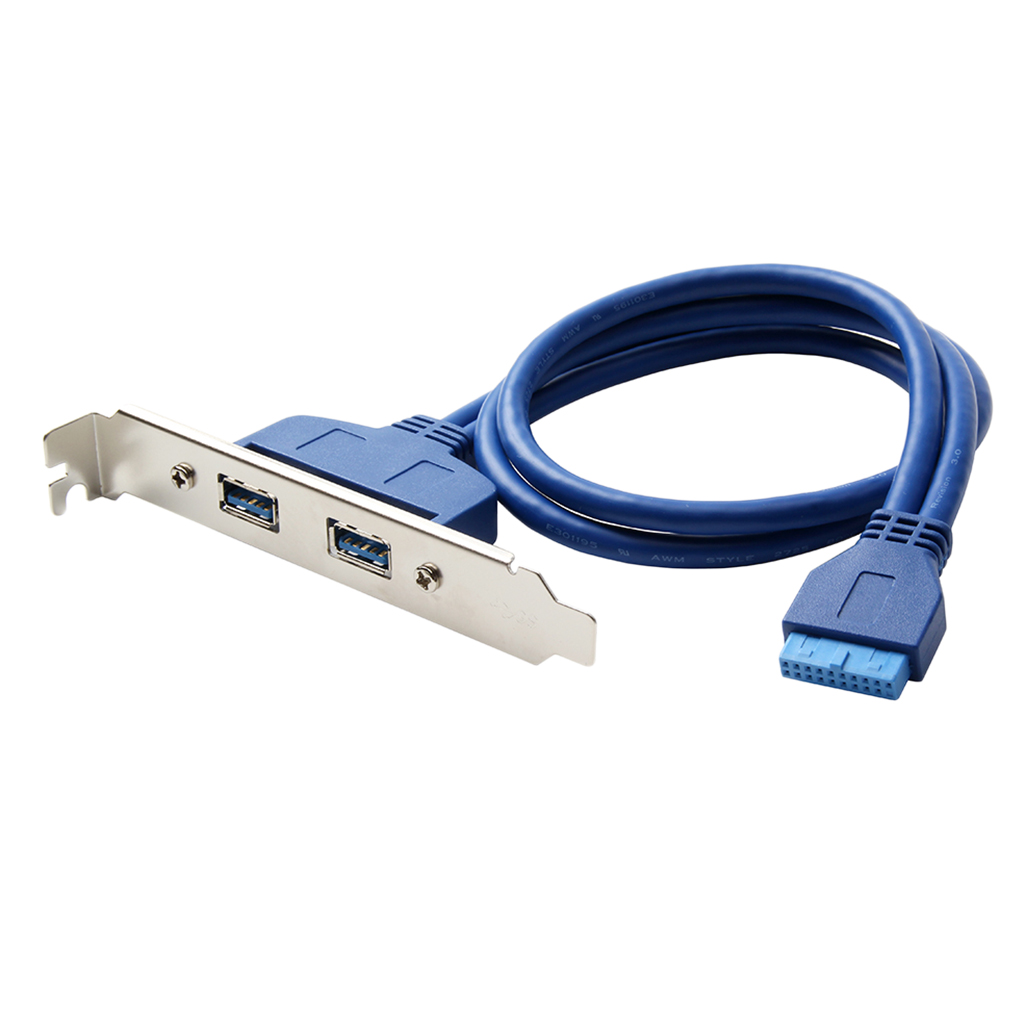 2 порта USB 3,0 женская задняя панель к материнской плате 20-контактный разъем Кабельный адаптер со слотом PCI