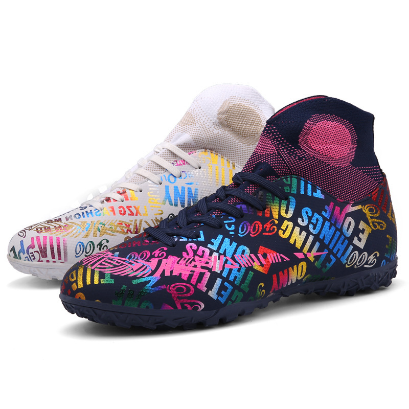 PDEP size 35-46 graffiti breatheable sport football shoe for bosy and men indoor and outdoor men sports football soccer shoes