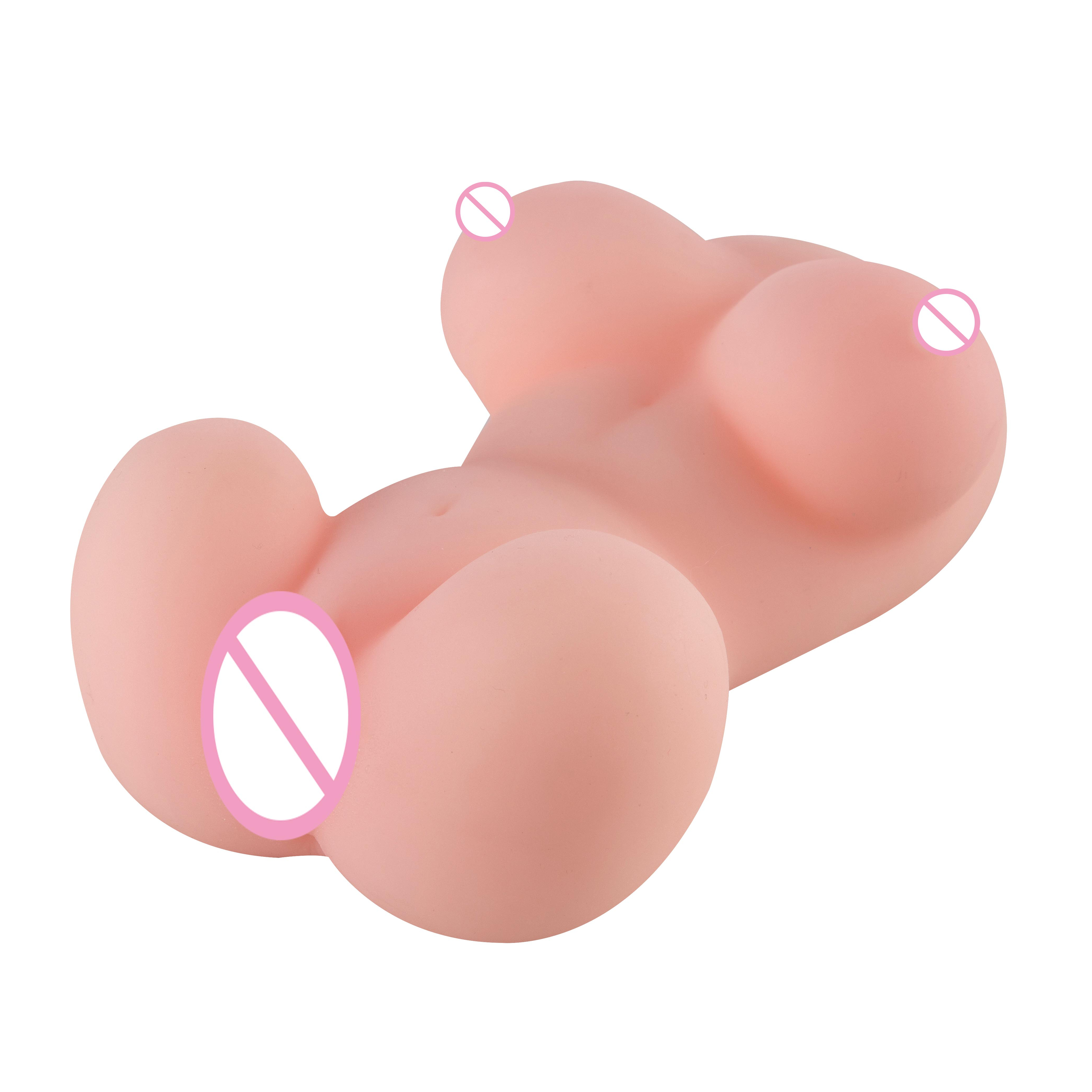 QS Hot Selling TPE Plastic Male Masturbator Pocket Pussy Big Breast Sex Toys for Men
