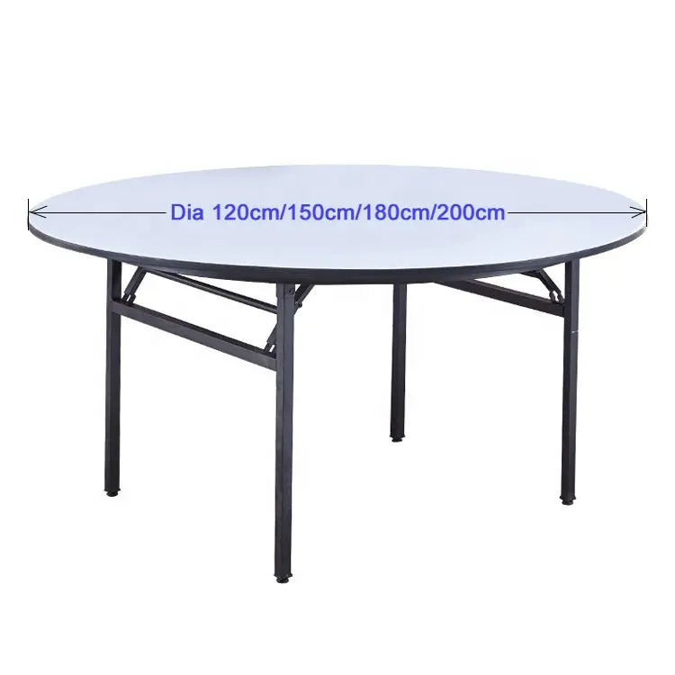 portable folding plywood iron round table