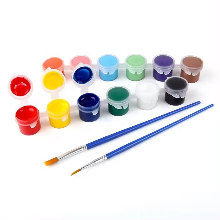 Non-toxic 12 Colors Acrylic Paint Pots Set 3ml Acrylic Color Paint High Quality Quick Drying Acrylic Paints For Children