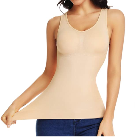 2021 Women's Tummy Control Shapewear Tank Tops with Built in Bra Seamless Camisole