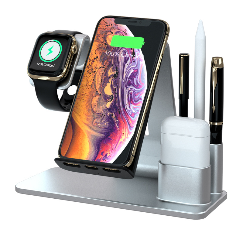 Новое поступление, беспроводное зарядное устройство 3 в 1, док-станция для iPhone, подставка для Apple Watch, чехол для airpods