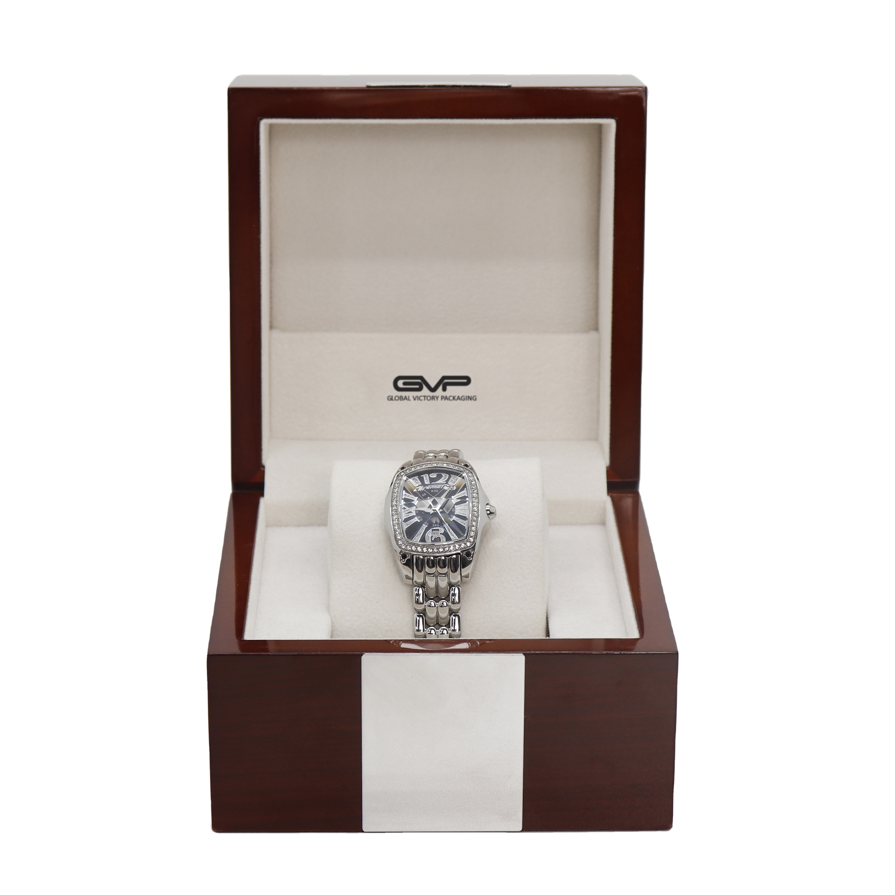 High end watch box wood luxury watch box packaging metal logo hot stamping and embossed your own brand