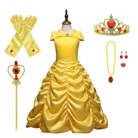 Wholesale Kids Fancy Elsa Anna Snow White Belle Cinderella Princess Costume Dress Up Cosplay Party For Girls