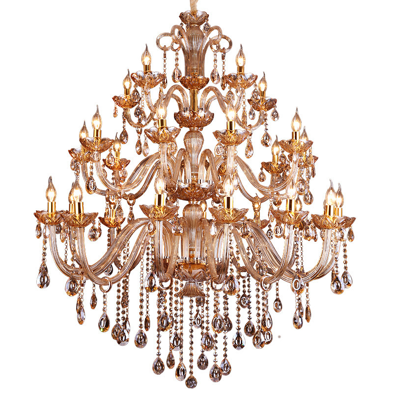 Modern European American Style Hotel Lighting Decoration LED Luxury Wedding Glass Crystal Chandelier