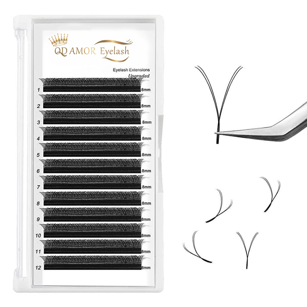 Wholesale Professional Double Layer Premium Handmade y Type Eyelash Extensions YY Lashes Fluffy Extension Volume Eyelashes