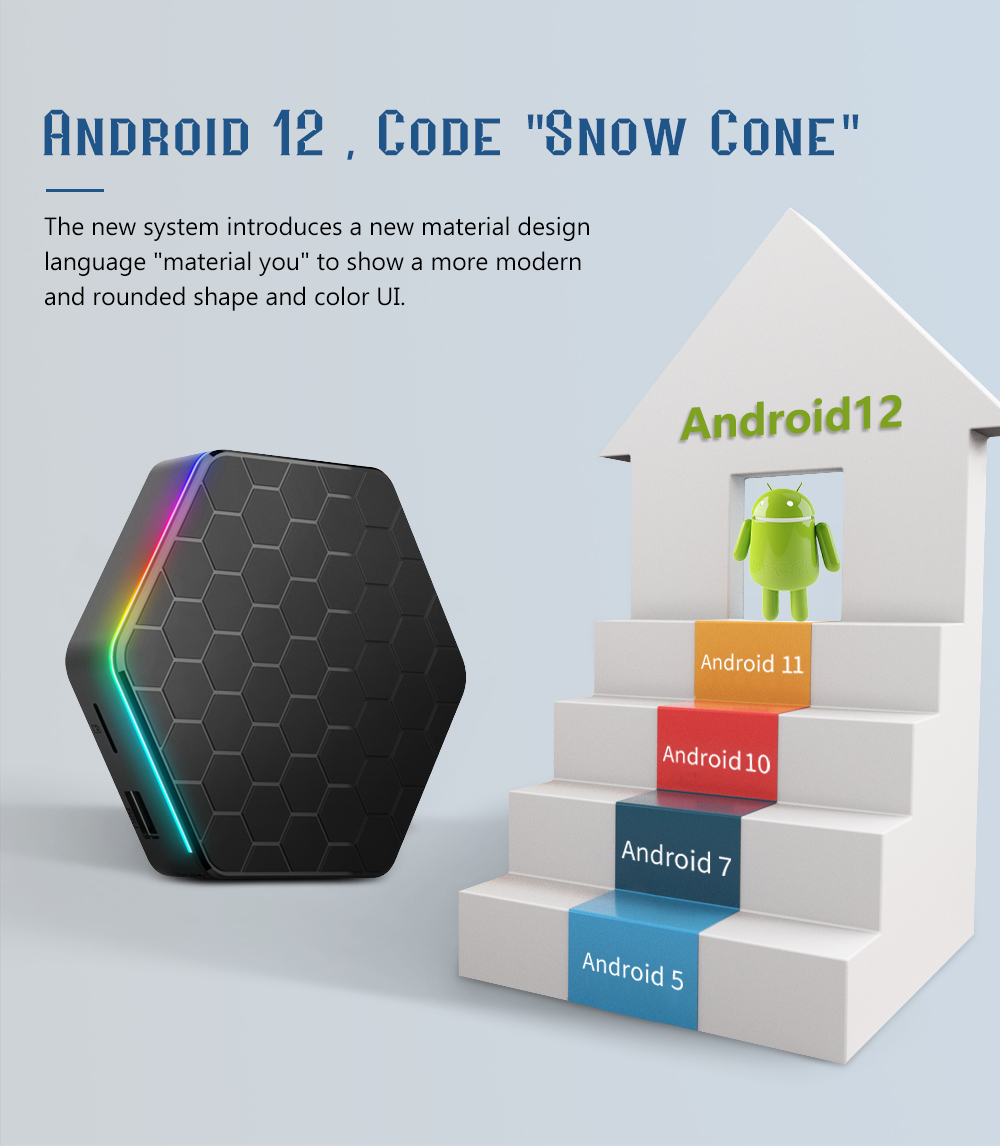 Joinwe New Arrival 4/32G Quad core RGB light 2.4G/5G Dual Band WiFi 6K Ultra HD Smart android 12 tv box T95ZPLUS H618