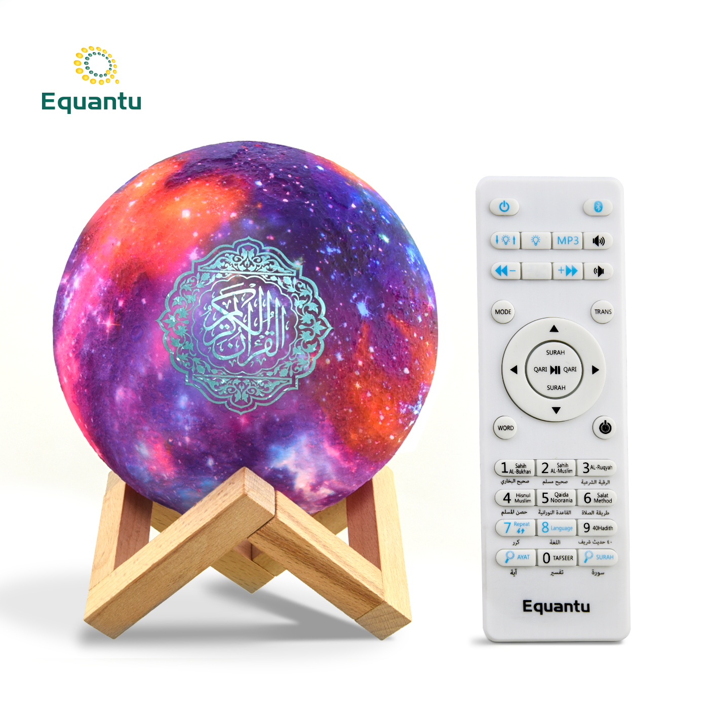 Equantu мусульманский подарок qb512 цветное Сенсорное освещение Bluetooth MP3 Светодиодная лампа Звездная Луна Коран динамик мусульманский управление через приложение проигрыватель Корана