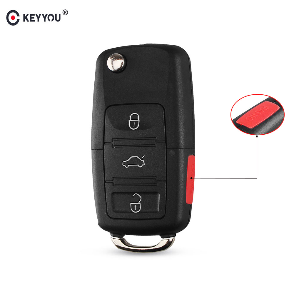 Сменный раскладной чехол KEYYOU для автомобильного ключа с 4 кнопками для VW Volkswagen Golf MK4 Bora