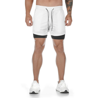 High Quantity Polyester Men's Fitness Sports Workout Shorts Logo With Liner Eco-friendly 2021 Men's Red Gym Shorts Para Gym
