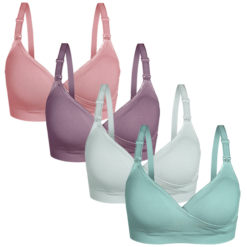 Postpartum Pregnant Lactation Bra Sleep Seamless Wire Free Maternity Bra Cross Breastfeeding Sex Women Nursing Bra
