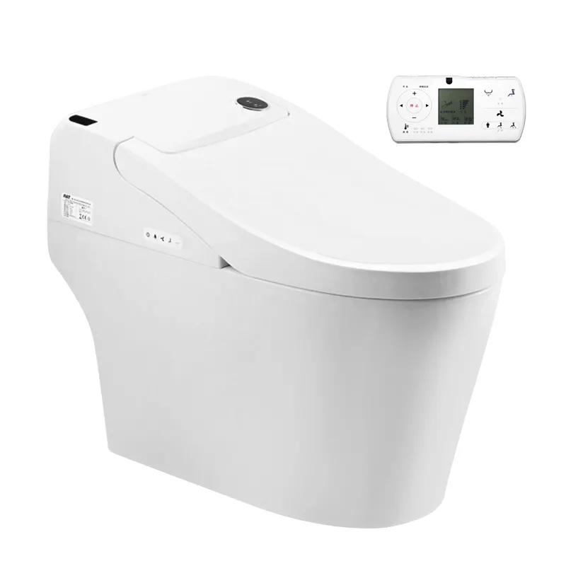 foshan Bathroom wc UPC ceramic automatic operation siphon flush floor mounted round smart toilet  intelligent with sensor