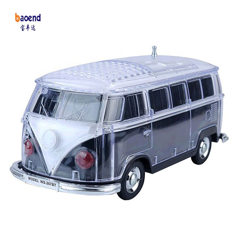 WS267BT parlante portatil altavoz синий зуб, автобус в форме автомобиля беспроводной громкоговоритель, автомобильный динамик сабвуфер с кристальными лампами
