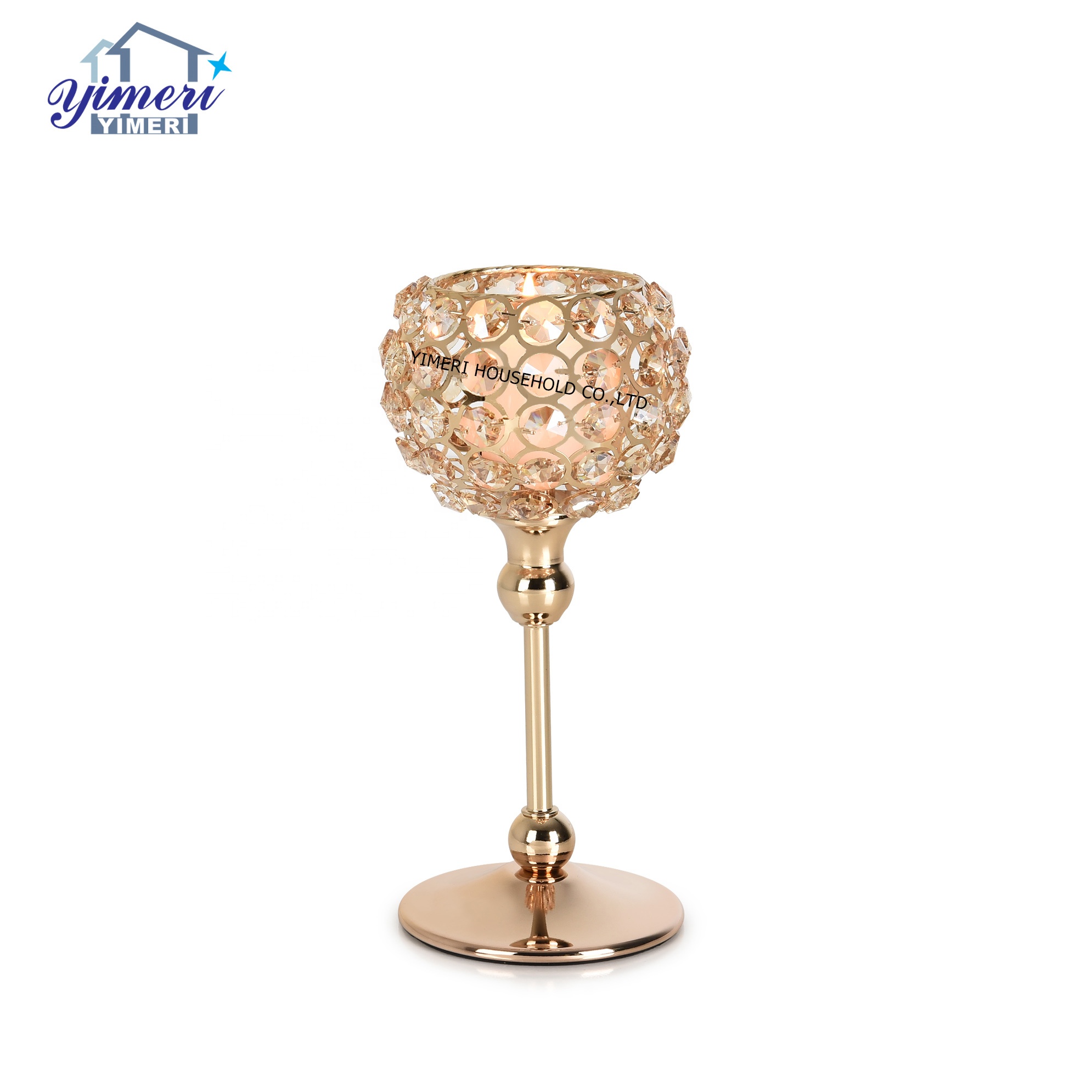 nordic style metal tea light candlestick clear crystal candle holders for birthday decor